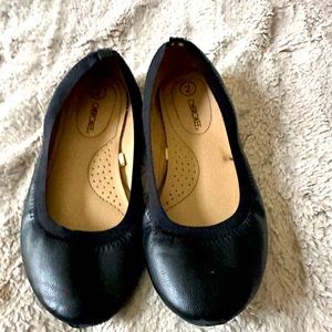 Girls Black Ballet Flat Shoes Size 2